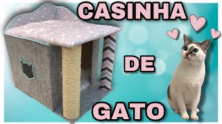 DIY - CASINHA para GATO DE PAPELÃO (erros de gravação no final) com arranhador