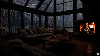 Ambiance with Night Rain and Fireplace Crackles for Ultimate Comfort  Relax on a Rainy night