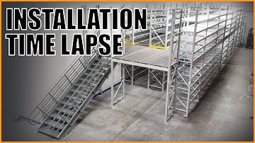 Small Parts Storage Rack Supported Mezzanine Installation Time Lapse | LOGIC MH