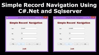 Records Navigation Using C#.net and Sqlserver