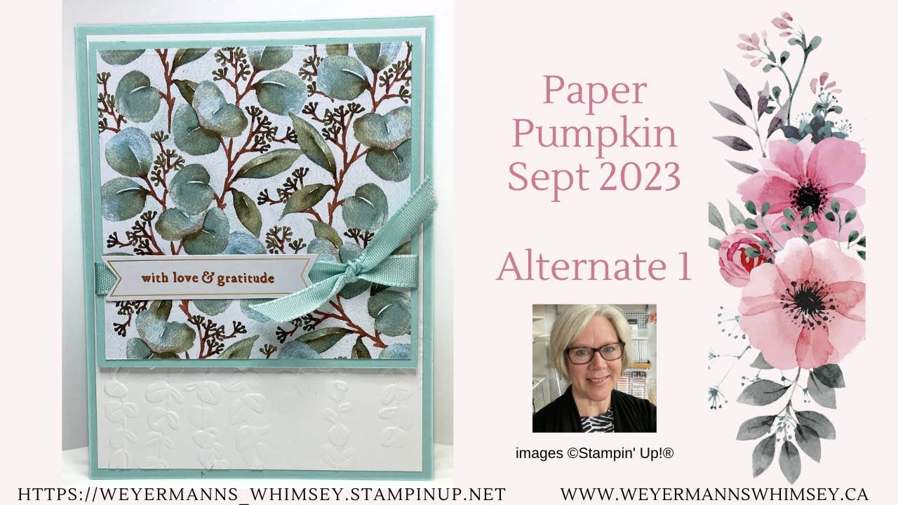 Paper Pumpkin Sept 2023 Alternate 1 and a trick with the ribbon. - YouTube