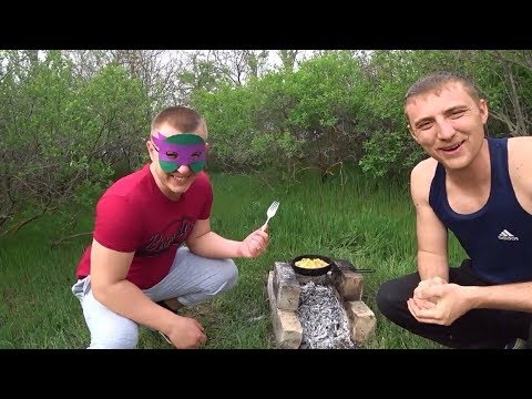ЖАРИМ КАРТОШКУ С САЛОМ НА КОСТРЕ