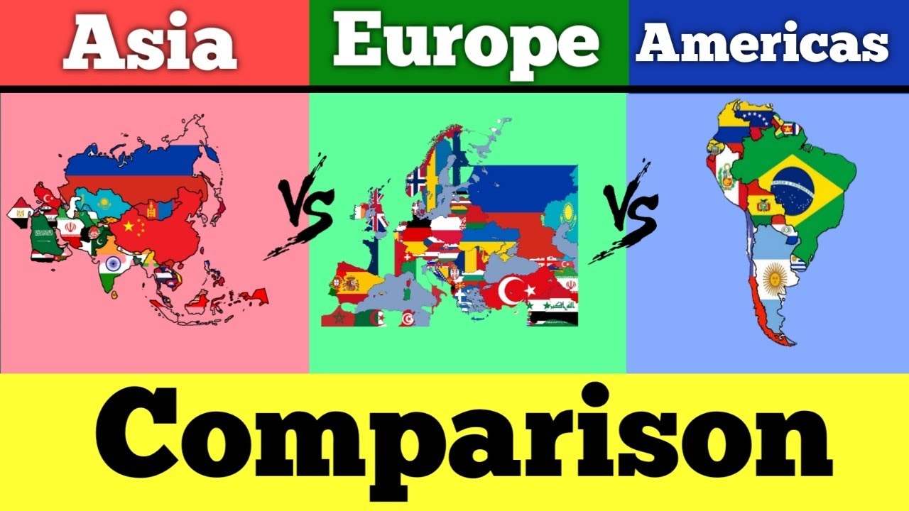 Asia vs Europe vs Americas - Comparison 2023 || Nation Nexus