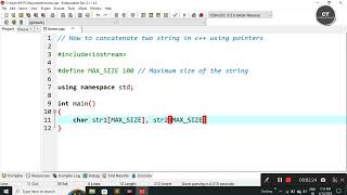 Write C++ program to concatenate two strings using pointer #codingtutorial