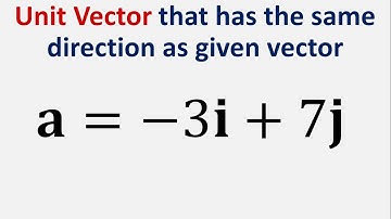 Find a Unit Vector that has the same direction as given vector: a = -3i + 7j