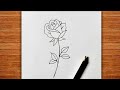 How To Draw a Rose Step by Step / Rose Drawing / How To Draw a Flower / Rose Day Drawing