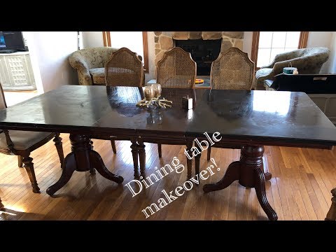 Dining Table Makeover Diy Chalk Paint On Dining Table Life With Queen Youtube