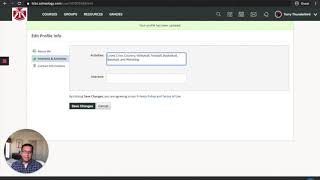TCBS Student Schoology- Upload profile picture and edit bio.