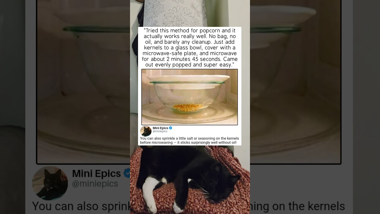 EASY POPCORN HACK! 🍿 No Bag, No Oil, No Mess 