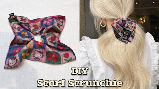 DIY Scarf Scrunchie 🎀✨ | Cute & Aesthetic Hair Accessory🎀 screenshot 3