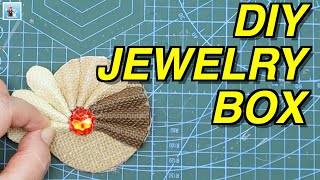 Charming DIY jewelry box from jute and  burlap