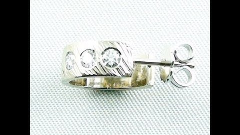 Diamant-Ohrstecker 3/4 Creole Ohrring 18k 3 - 4 gr u. Diamanten