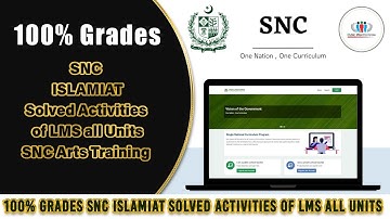 100% Grades SNC ISLAMIAT Subject | LMS Solved Activities, All Units