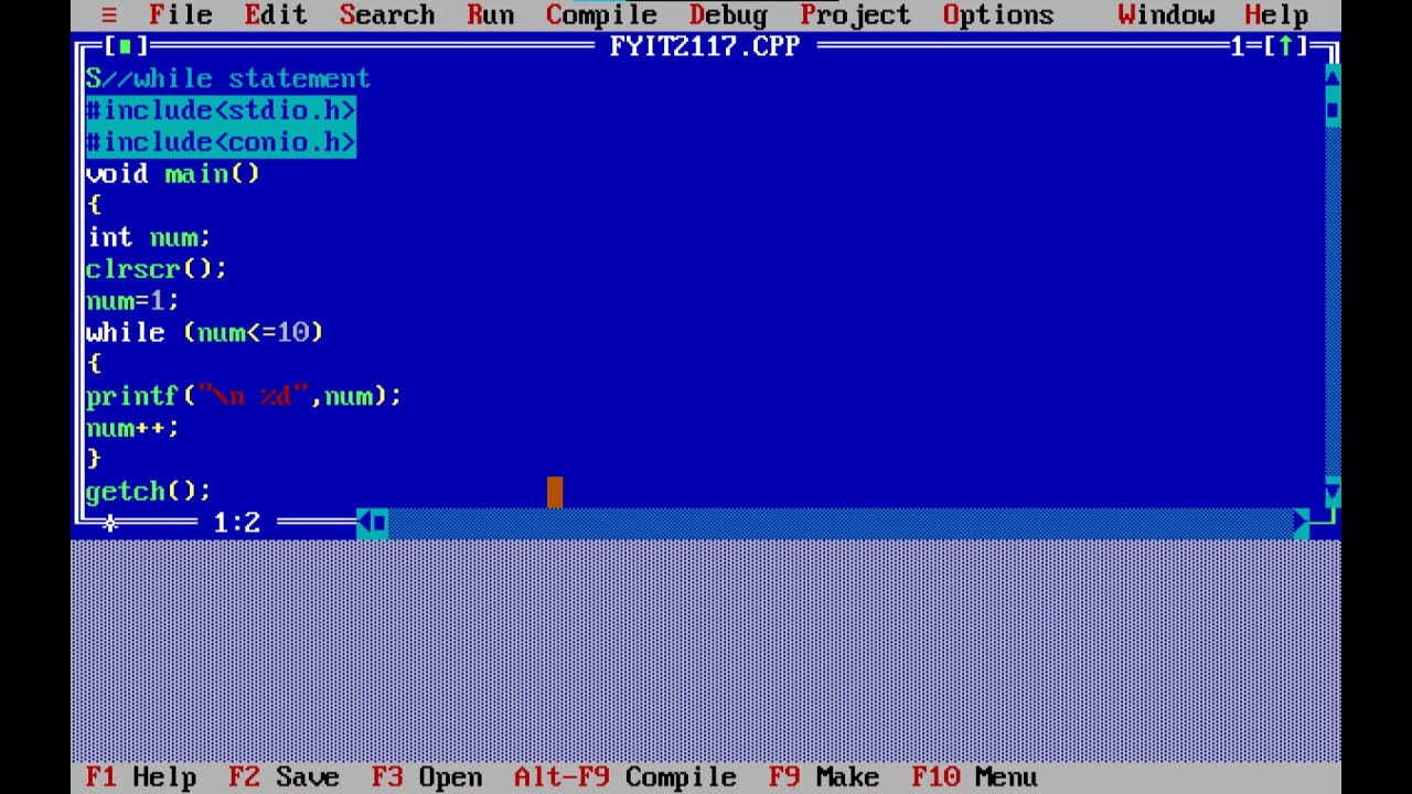 how to run a while statement in turbo c++ - YouTube