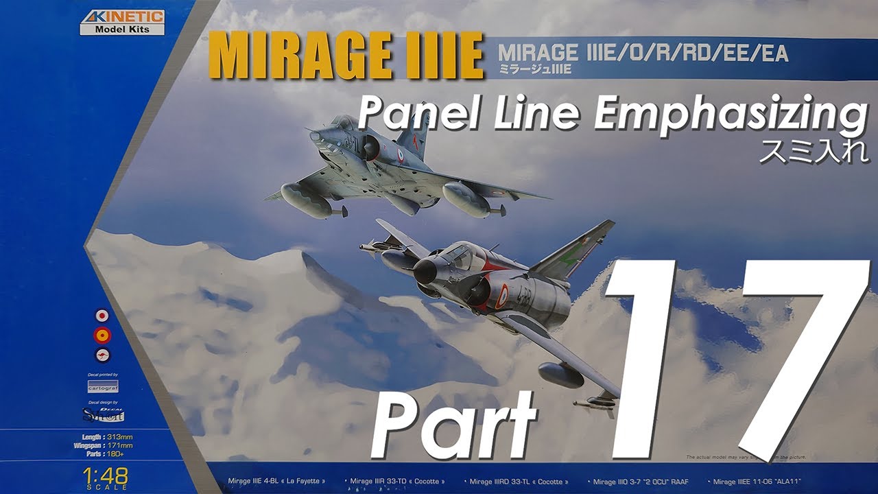 KINETIC 1/48 MIRAGE IIIE - Part 17 Panel Line Emphasizing - YouTube