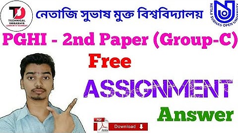 PGHI 2nd Paper (Group C) Assignment Answer || PG History 1st Year Assignment Answer