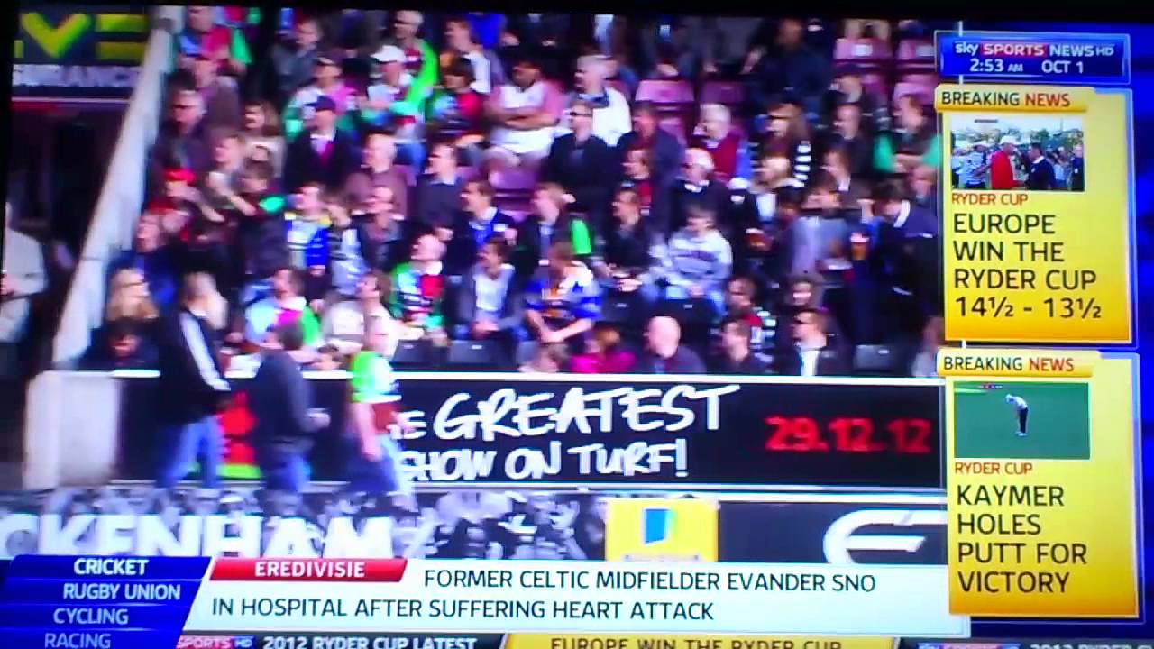 Spectator gets rugby ball in the head YouTube