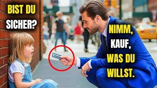 Milliardär gibt armem Mädchen seine Kreditkarte zum Test – doch was sie kaufte, brach ihm Herz