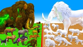 Prehistoric Animals Epic Battle Real Animals vs White(Albino) Mammals Animal Revolt Battle Simulator