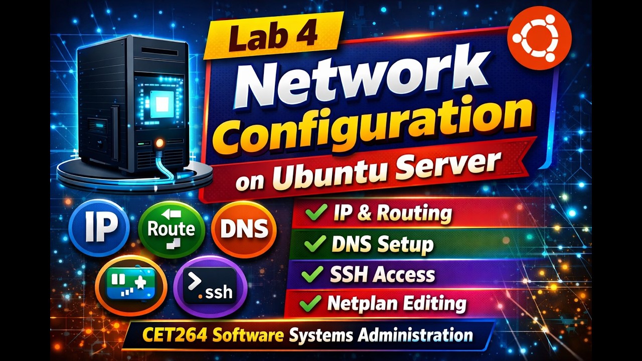 Lab 4 Network Configuration on Ubuntu Server | CET264 Software Systems ...