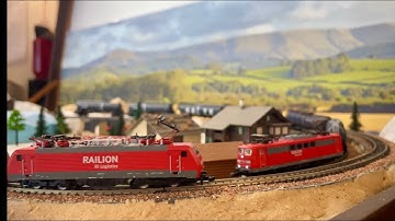 Z briefcase #028 - 2 "RAILION " locos + VTG wagons Automatic layout (Märklin Z)