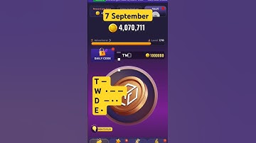 Treasure tapper daily Code 7 September 2024 #treasure #crypto #mining