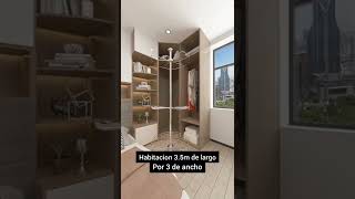 Habitacion 3M De Largo Por 3 De Ancho Habitacion Amoblada Diseño De Habitación Render