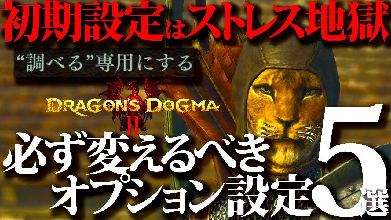 【ドラゴンズドグマ2】プレイ前変更必須、画面酔いしたから伝えたい…ｗ『調べる』専用等、必ず変えておきたいオプション設定5選【DD2】