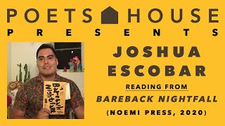 Poets House Presents: Joshua Escobar
Poet, DJ, and teacher Joshua Escobar reads from Bareback Nightfall (Noemi Press & Letras Latinas, 2020), from Santa Barbara, CA.
Joshua Escobar is the author of the chapbooks Caljforkya Voltage (No, Dear/Small Anchor Press) and xxox fm (DoubleCross Press) as well as the new full-length collection about being a deejay in a queer dystopia, Bareback Nightfall (Noemi Press, July 2020). He is a regional chair for CantoMundo, the co-founder of the all-ages zine Orange Mercury, and the co-editor of the student-run literary magazine Open Fruit. He teaches at Santa Barbara City College, and reviews poetry collections on his free time. IG: djashtrae17 Poets House Presents: Joshua Escobar