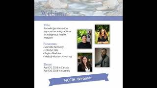 NCCIH Webinar - Knowledge translation approaches and practices in Indigenous health research