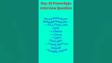 Day 38 powerapps interview questions and answers | Non-Delegable functions in powerapps #shorts
