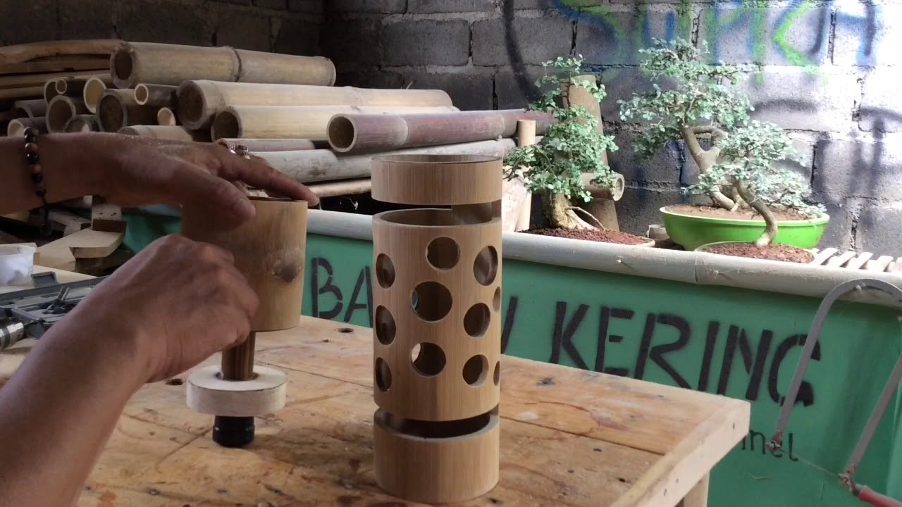  Cara  Membuat Lampu  Hias Duduk dari  Bambu  YouTube