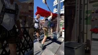 Bavarian Man Shows His Strength #oktoberfest #strongman #challenge #viralshorts #shortsfeed
