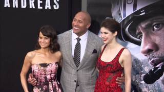 san andreas dwayne johnson alexandra daddario carla cugino cast arrive to the world premiere