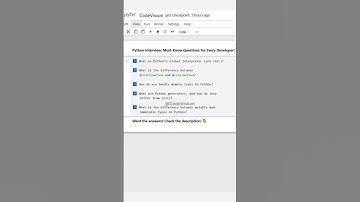 Python Interview: Must-Know Questions for Every Developer! 🚀 #Python #InterviewQuestions #Coding