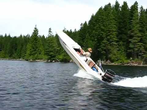 1967 Glastron boat wheelie - YouTube