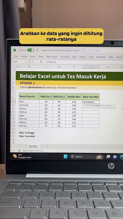 Belajar Excel untuk Tes Masuk Kerja | Episode 1
