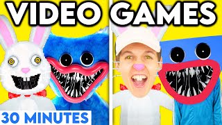 VIDEO GAMES WITH ZERO BUDGET! (POPPY PLAYTIME, MR HOPPS, HUGGY WUGGY 30 MINUTE LANKYBOX COMPILATION)