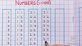 Writing Numbers 1-100 || 1-100 Numbers || 1-100