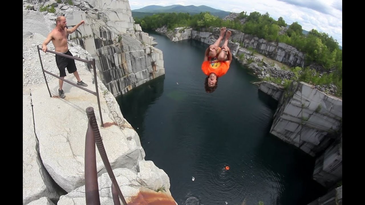110 Ft Triple Gainer Vermont Cliff Jumping Youtube