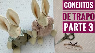 Tutorial conejitos de trapo parte 3 (2022) patrón gratis#hadmade#creando#costura#muñecas❤️