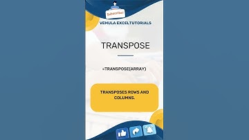 TRANSPOSE formula Top 100 Excel formulas #msexcel #exceltutorials #exceltips #trending #excelformula