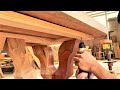 Processing Wood Super Quickly: The Carpenter Assembled Wooden Blocks To Create A Long Dining Table