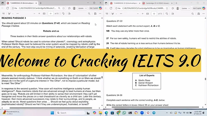IELTS 20 Academic Reading passage answers with logical explanation | Robots and us thumbnail