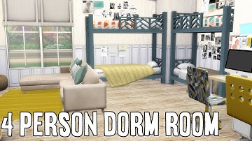 4 PERSON COLLEGE DORM ROOM // THE SIMS 4 SPEED BUILD
