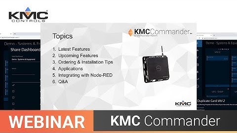 Webinar: KMC Commander Node RED, Updates & More | 10.29.19