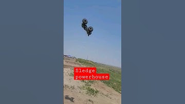 Sledge rips back flip big air #rc #rccar #traxxas #bashing #sledge