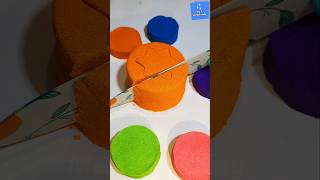 Orange Kinetic Sand ASMR🔪🍃🟠(171)So Satisfying #shorts