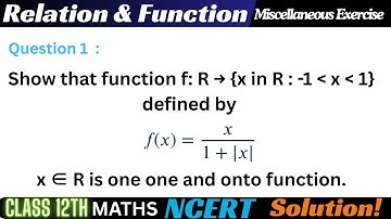 Q1 Miscellaneous Exercise Chapter1 Class 12 Math || Class 12 Miscellaneous Exercise Chapter1 Q1