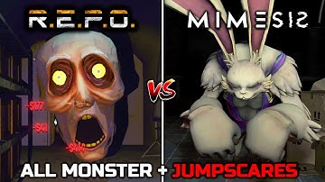 R.E.P.O vs MIMESIS - ALL MONSTER JUMPSCARES & BOSSES (Showcase)